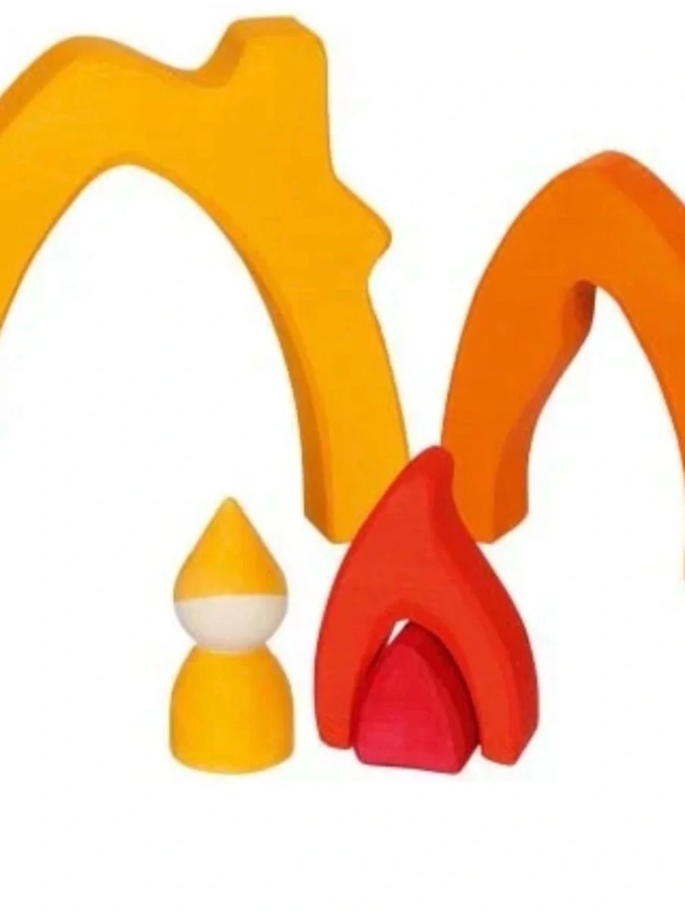 Goki Wooden Dwarf Cottage Toy - Orange & Red